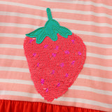 Girl Dress Girls' Short-Sleeved Dress Summer Children Shirt Knitted Cotton round Neck Baby