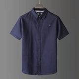 Tommy T Shirts Tommy Men's Shirt Short Sleeve Solid Color Casual Summer Shirt