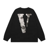 Vlone Sweatshirts Fall/Winter Dollar Big V Letter Crew Neck