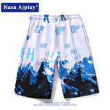 Nasa Shorts Shorts for Men Summer Trendy Student Loose Elastic