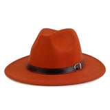 Walter White Fedora Solid Color Belt Woolen Hat Autumn and Winter Men and Women Fur Felt Hat
