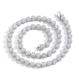 Zircon necklace Flower shaped zircon single row chain