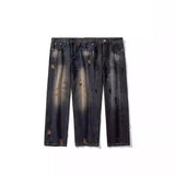 Unisex Jeans Vintage Washed Ripped Jeans Casual