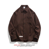 Men Long-Sleeved Shirt Spring Long Sleeve Shirt Men's Casual Baggy Coat Jacket