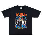 Rock Star T Shirt Def Leppard Band Printed T-shirt Loose Short Sleeve