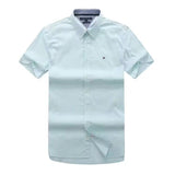 Tommy T Shirts Simple All-Match Loose Business Oxford Fabric