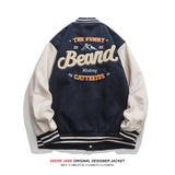 Men Baseball Jacket Spring Colorblock Baseball Uniform Male Loose Vintage Casual Jacket