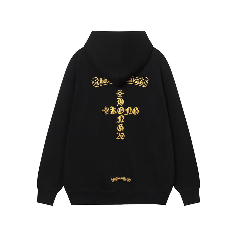 CHH Chrome Heart Hoodie Autumn and winter men and women CH Sanskrit cross full back logo