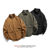 Men Long-Sleeved Shirt Spring Long Sleeve Shirt Coat Men Loose Casual Shirt