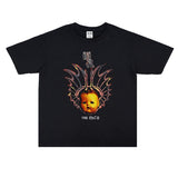 Rock Star T Shirt Printed Short Sleeve Men's and Women's Printed T-shirt National Fashion Pure Cotton