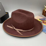 Walter White Fedora Woolen Cowboy Hat Bow Men's Jazz Top Hat Autumn and Winter