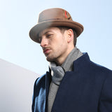 Walter White Hats Autumn and Winter Jazz Top Hat Plain Feather Big Brim Top Hat Banquet Party