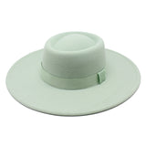 Walter White Hats Solid Color Wool Autumn and Winter Warm Outdoor Oval Ring Top Hat