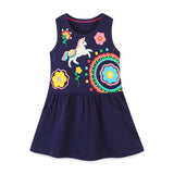 Girl Dress Children's Summer Clothing Skirt Girls' Vest Dress Knitted Cotton Cartoon Printed Princess Dress