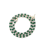 Zircon necklace green and white