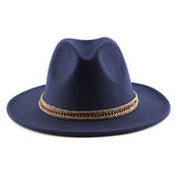 Walter White Fedora British Gentleman Fedora Hat Men's and Women's Woolen Felt Top Hat Fashion Simple