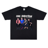 Rock Star T Shirt One Direction Band Printed T-shirt Short Sleeve Loose