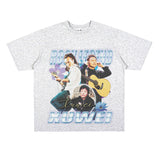 Rock Star T Shirt Chinese Singer Xu Wei Commemorative Edition Printed Loose Retro T-shirt