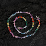 Zircon necklace colorful