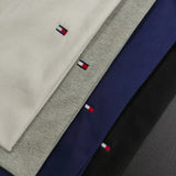 Tommy T Shirts Tommy Men's Embroidery round Neck Tee Cotton Short Sleeve T-shirt