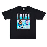 Rock Star T Shirt Drake Hip Hop Print Cotton T-shirt Short Sleeve Men and Women Loose