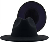 Walter White Fedora Woolen Hat Double-Sided Color Matching Felt Cap Flat Brim Fedora Hat