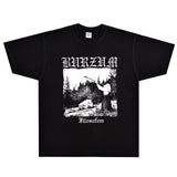 Rock Star T Shirt Burzum Filosofinite T-shirt Rock Band Retro Loose Printed Short Sleeve