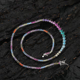 Zircon necklace Gradient colorful zircon tennis necklace