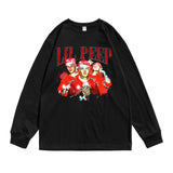 Rock Star T Shirt Rapper Lier Pip Character Street Printing T-shirt Long Sleeve Loose Male