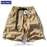 Nasa Shorts Men's Casual Loose Solid Color Shorts