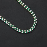 Zircon necklace green and white