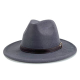 Walter White Fedora Solid Color Belt Woolen Hat Autumn and Winter Men and Women Fur Felt Hat