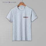 Tommy T Shirts Printed T-shirt Tommy Men's Short Sleeve Cotton round Neck Slim Fit
