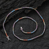 Zircon necklace colorful