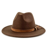 Walter White Fedora Solid Color Top Hat Versatile Fedora Hat British Style Big Brim Woolen Hat