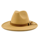 Walter White Fedora Solid Color Top Hat Versatile Fedora Hat British Style Big Brim Woolen Hat