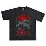 Rock Star T Shirt Dead Core Rock Metal Chelsea Grin Band Washed Distressed T-shirt for Men and Women