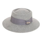 Walter White Fedora Wool Bow Flat Top Woolen Hat Vintage Denim Fedora Hat