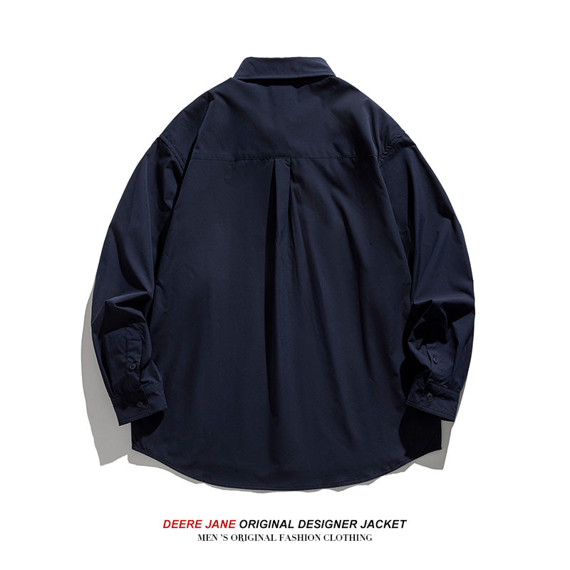 Men Long-Sleeved Shirt Spring Long Sleeve Shirt Coat Loose All-Match Casual