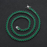 Zircon necklace green malay jade