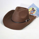 Walter White Fedora Western Men's Woolen Cowboy Hat Metal Buckle Autumn Imitation Winter Wool