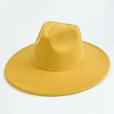 Walter White Fedora Solid Color Big Brim Top Hat Lun Fedora Hat Men and Women Retro Woolen Hat