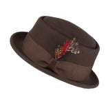 Walter White Hats Woolen Bowler Hat Autumn and Winter Leisure Retro Felt Cap Flat Top Fedora Hat