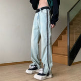Unisex Jeans Design Straight Pants Casual Trousers