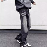 Unisex Jeans retro gradual change jeans flared pants loose casual trousers