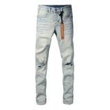 KSUBI Jeans Slim Fit Casual Stretch Ripped Jeans