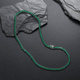 Zircon necklace green malay jade