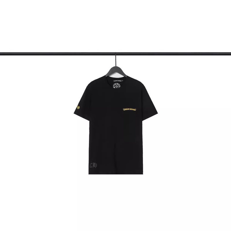 CHH Chrome Heart T Shirts Sanskrit Large Logo Cross Print Short Sleeve T-Shirt