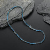 Zircon necklace gradient blue tennis chain