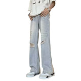 Unisex Jeans Vintage Blue Ripped Old Jeans